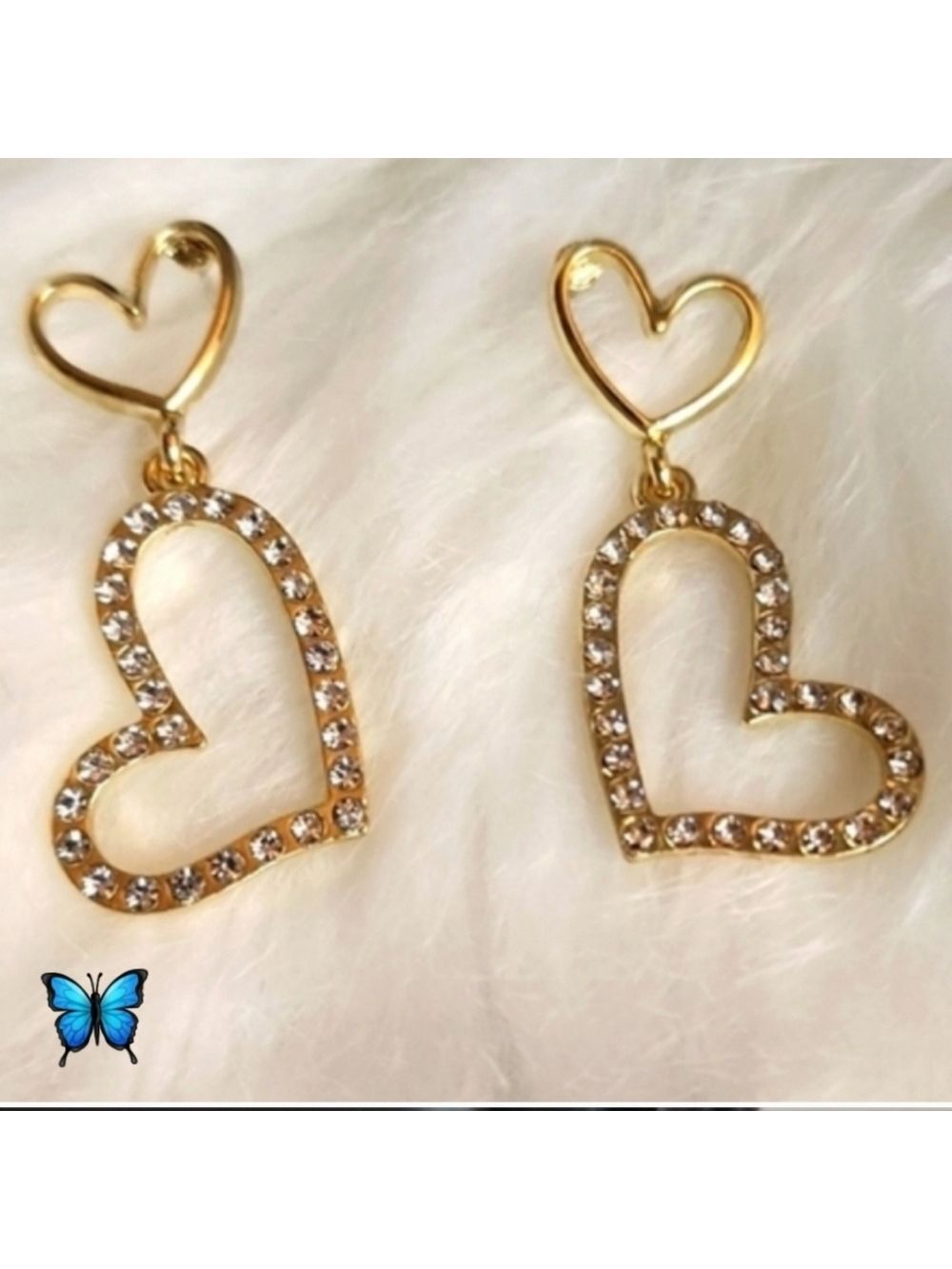 925 STERLING stud post  Heart Simulated Diamonds